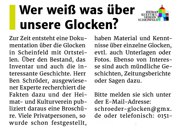 Anzeige im Scheinfelder Kurier (März 2025)